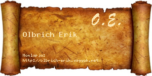Olbrich Erik névjegykártya